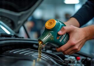 Eco-friendly oil change service in progress at Automotive Experts Tokyo.